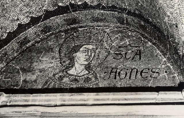 Zigrossi, Giuseppe — Anonimo romano sec. XIII - Sancta Sanctorum, mosaico della volta: Sant'Agnese — particolare